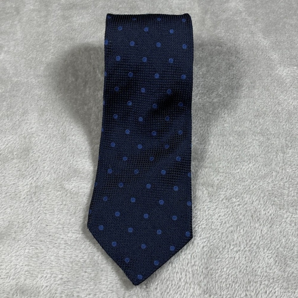 Brooks Brother Makers Tie Blue Polka Dot Silk Made In USA Luxury Neckwear 3.5X57